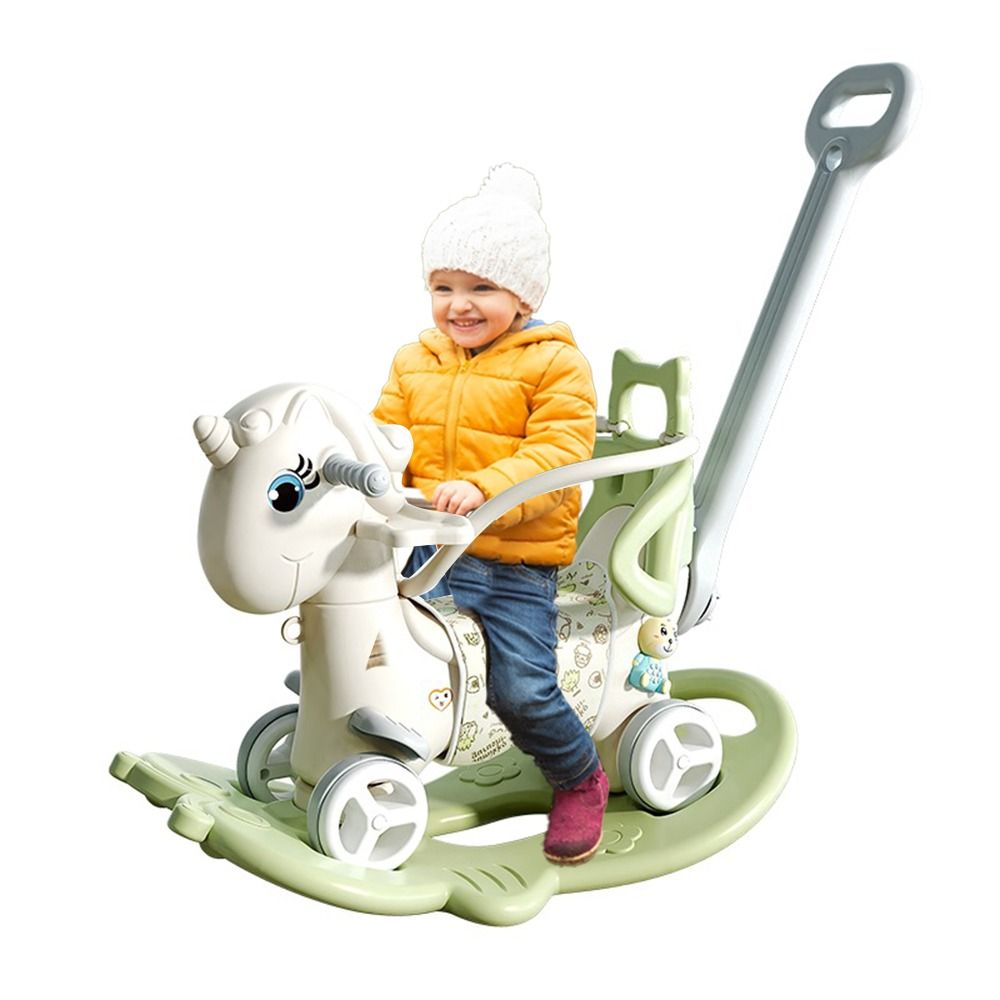 Megastar - 5-In-1 Rocking Horse Balance Bike With Push Handle - Green