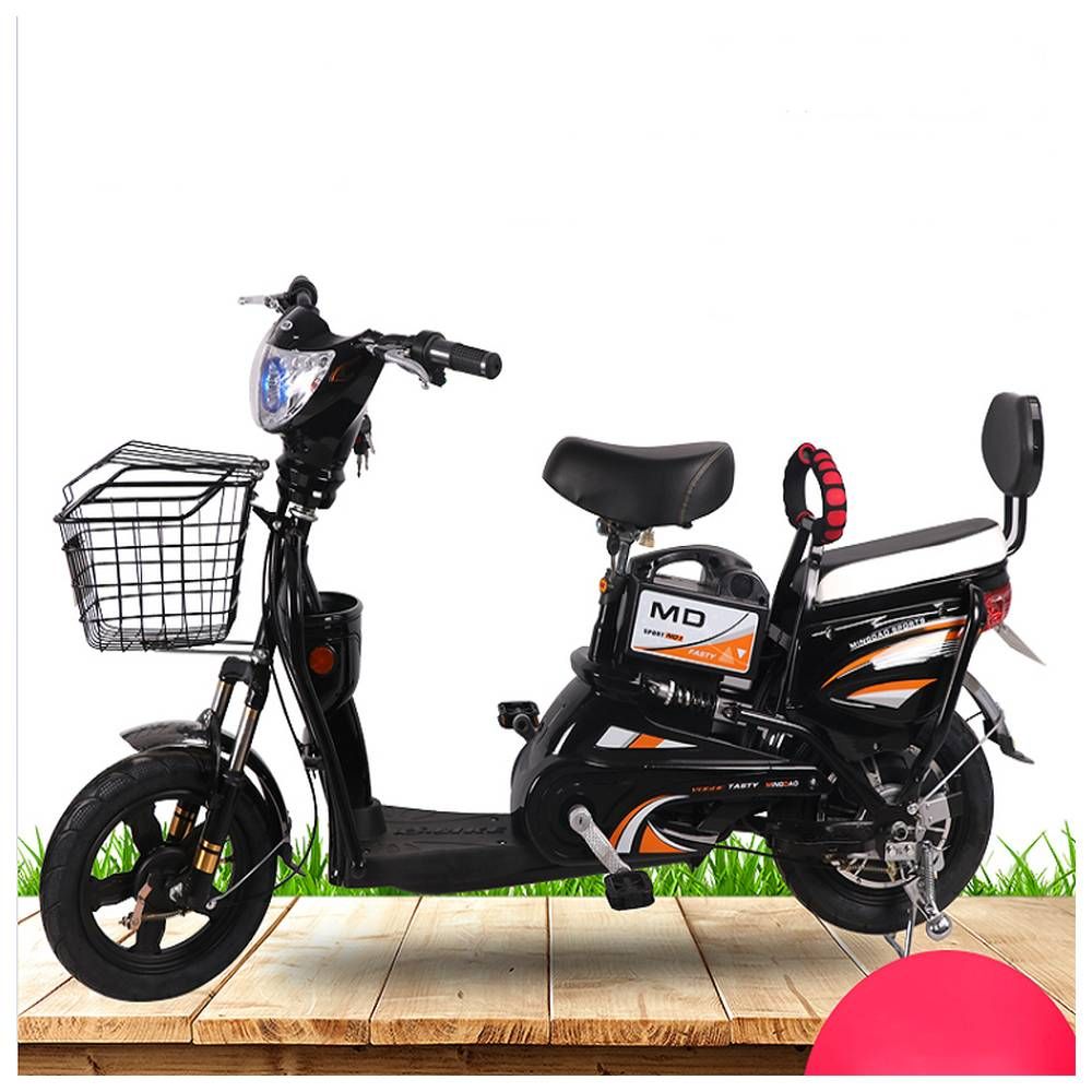 Megawheels - SwiftCart The Ultra-Light Grocery E-Bike - Black - 16 Inch