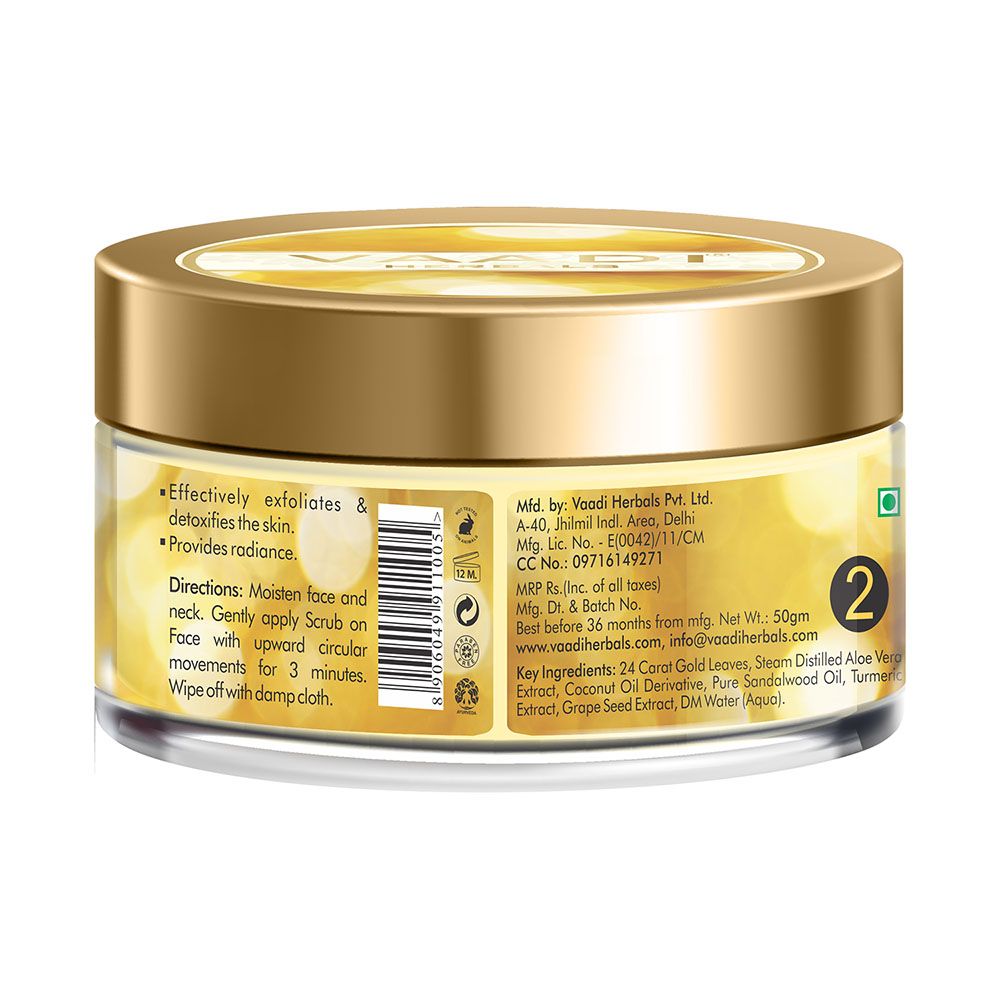 Vaadi Herbals - Instaglow 24 Carat Gold Face Scrub - 50 gm