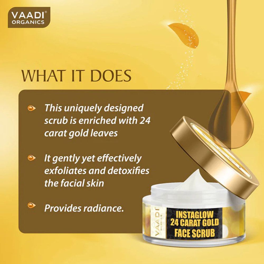 Vaadi Herbals - Instaglow 24 Carat Gold Face Scrub - 50 gm