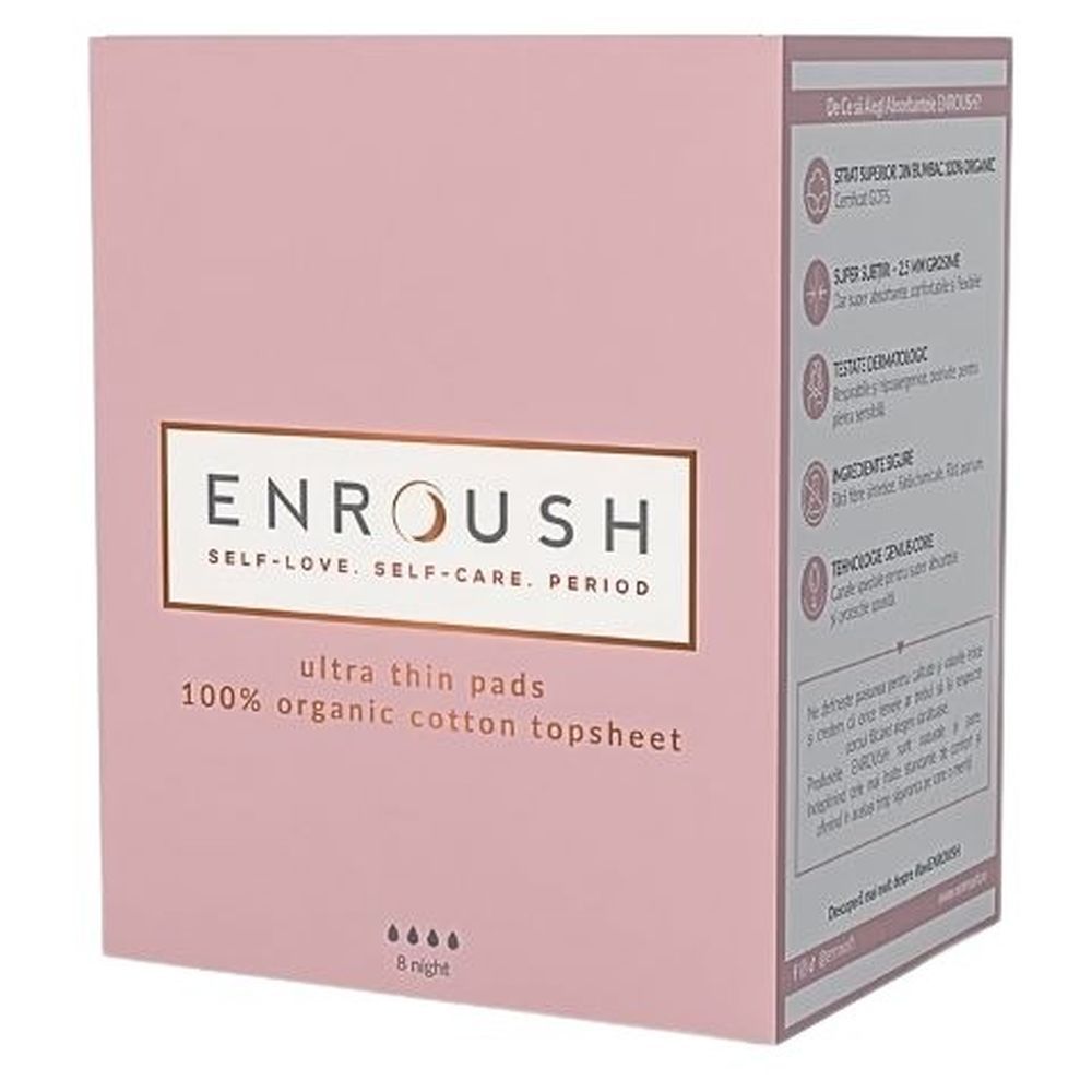 Enroush - Organic Cotton Pads - Night - 8 Pcs