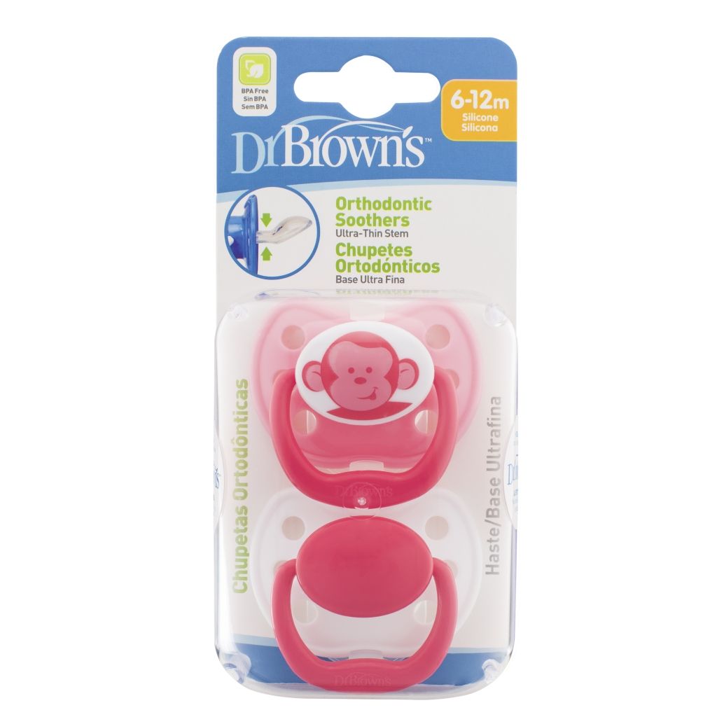 Dr. Brown's - Ortho Pacifiers - Stage 2 Pink Monkey