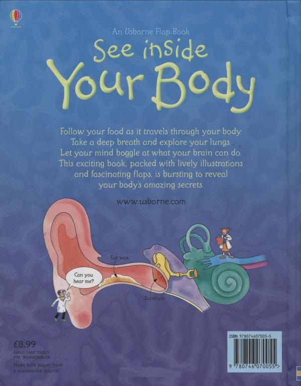 كتب أسبورن-  كتاب استكشف جسمك "Flap Book See Inside Your Body"  