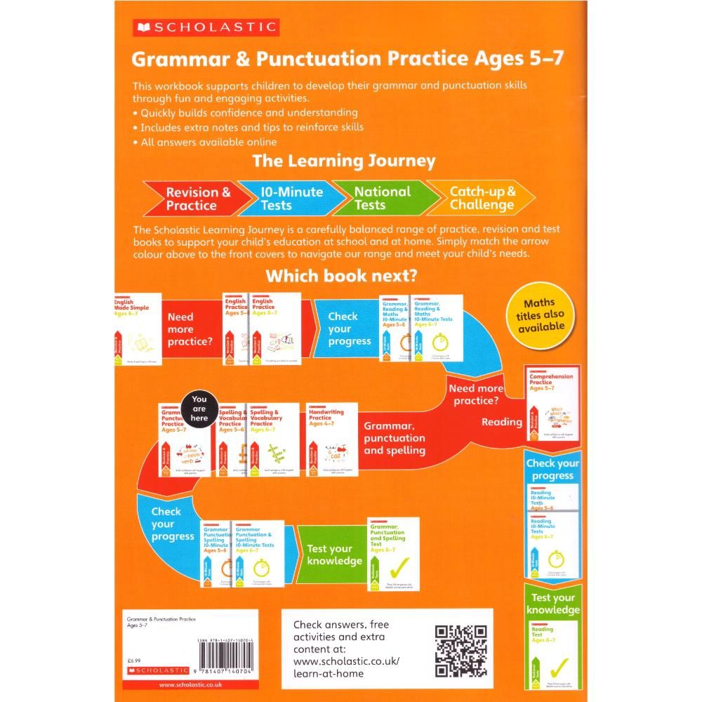 كتاب تمارين Scholastic English Skills: Grammar and Punctuation Practice