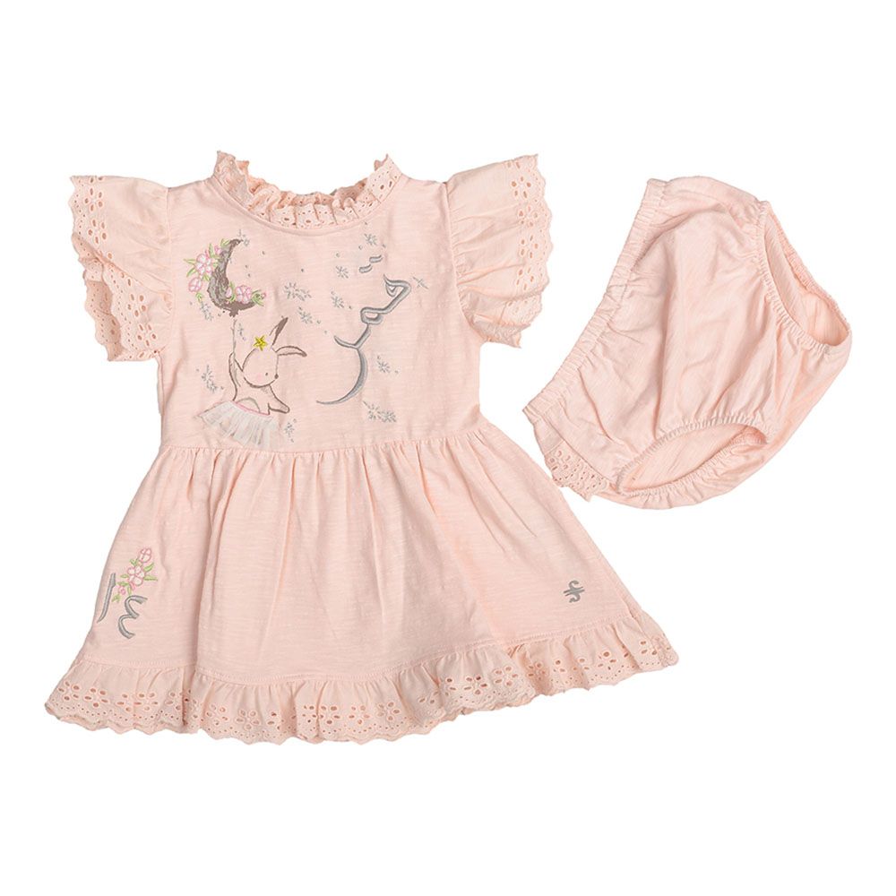 Ein Ghein - 2pc-Set - Baby Girl Dress With Bloomer - Pink