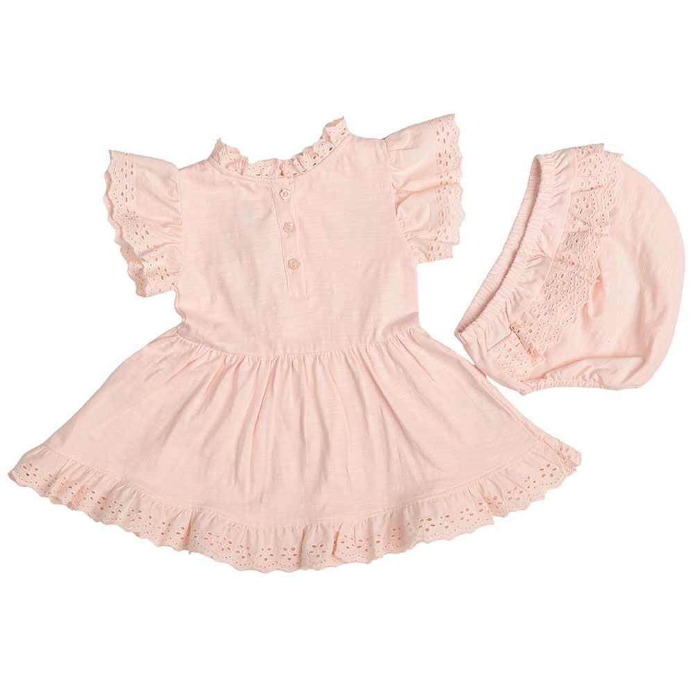 Ein Ghein - 2pc-Set - Baby Girl Dress With Bloomer - Pink