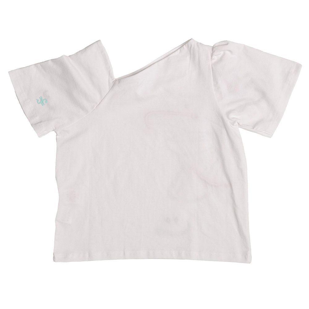 Ein Ghein - Big Girl Asymmetric Neck Top - White