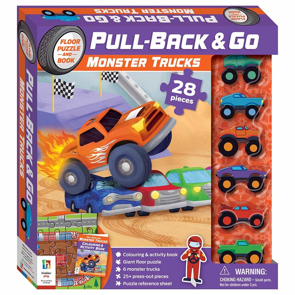  كتاب pull back and go monster trucks book