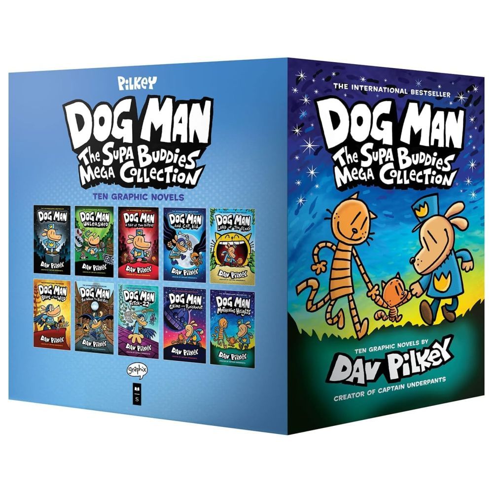 مجموعة دوغ مان القصصية Dog Man: The Supa Buddies Mega Collection Boxed Set - 10 قصص