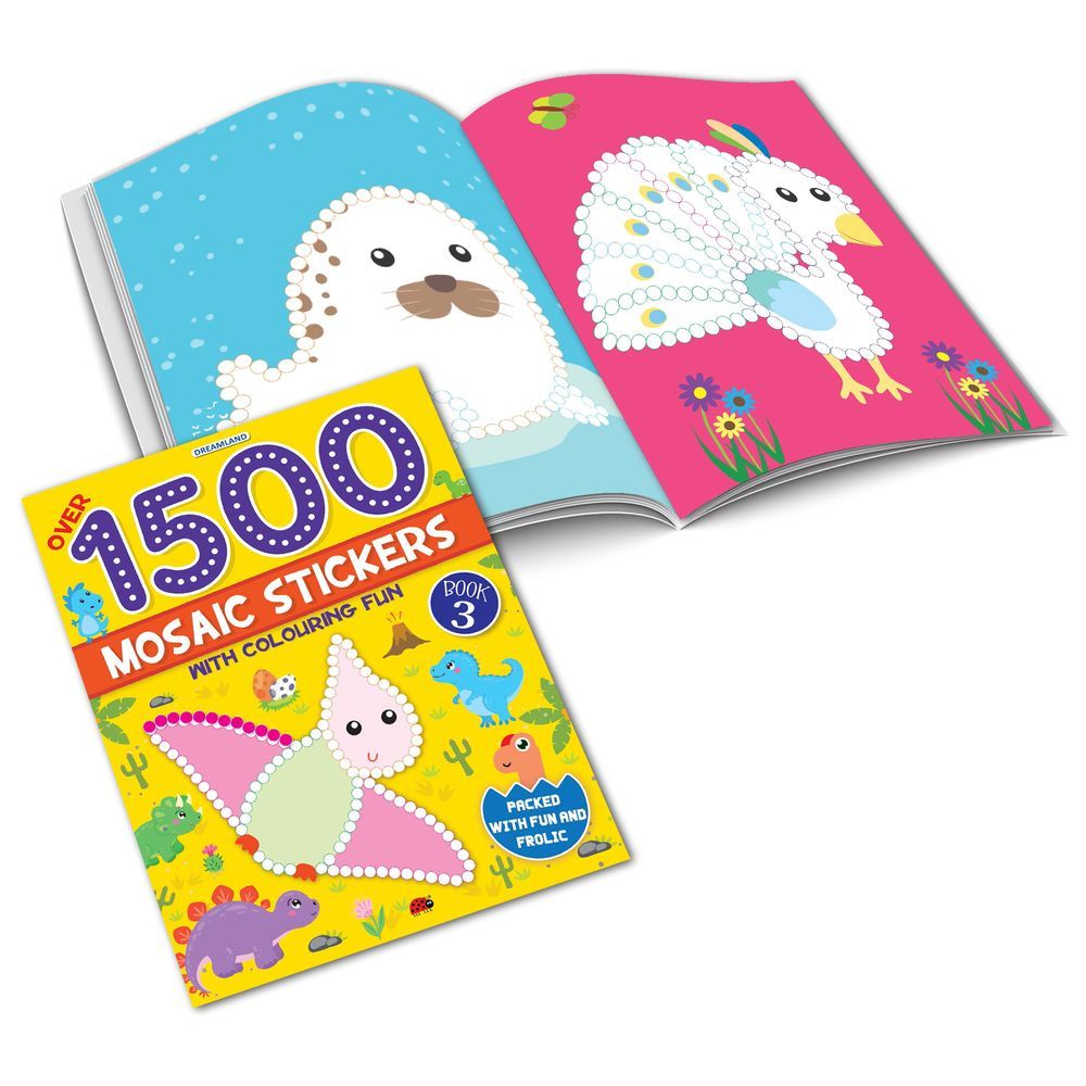 كتاب - 1500 Mosaic Stickers Book 3 With Colouring Fun