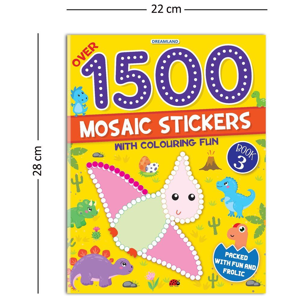 كتاب - 1500 Mosaic Stickers Book 3 With Colouring Fun