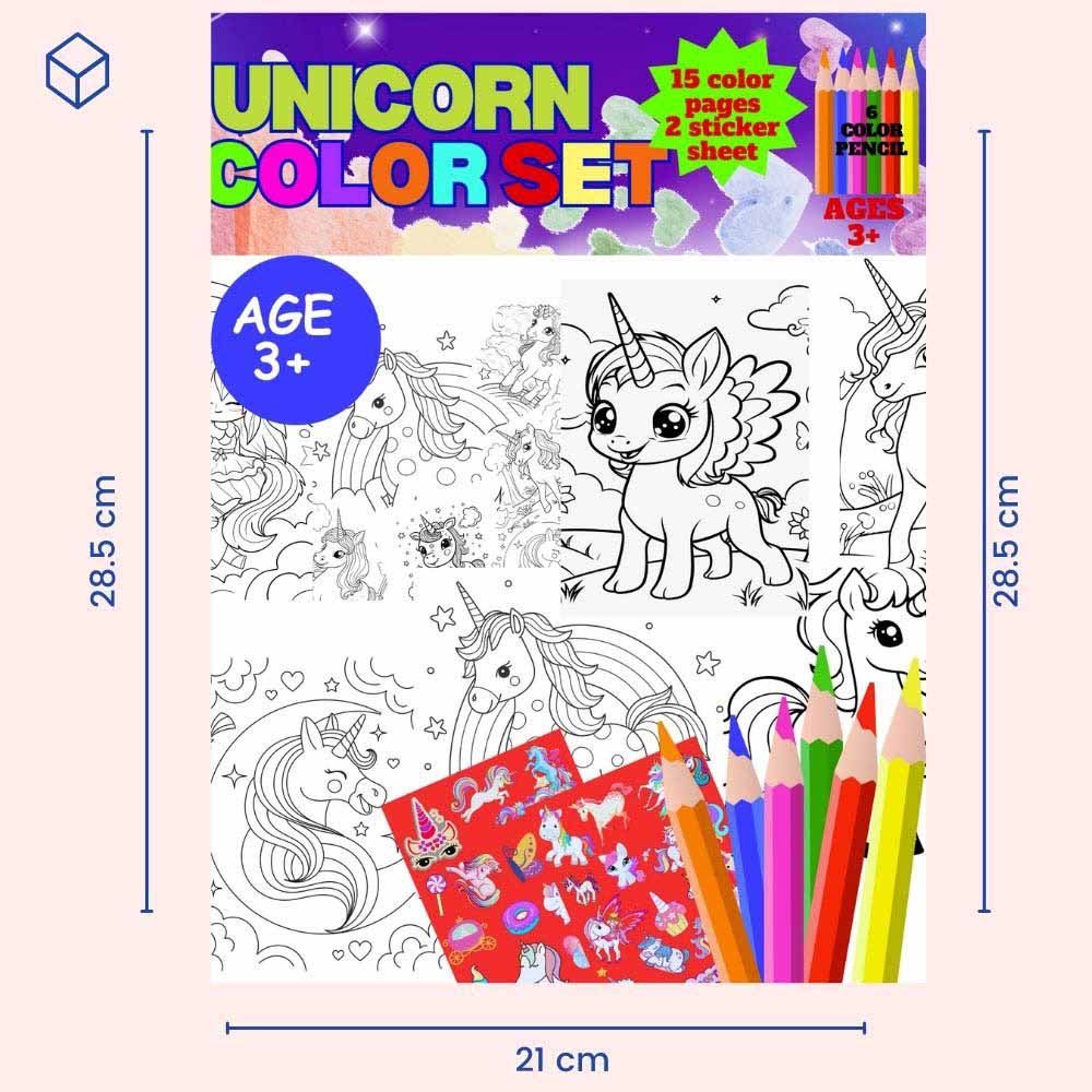 Just Kidding - Unicorn Coloring Set Book For Kids