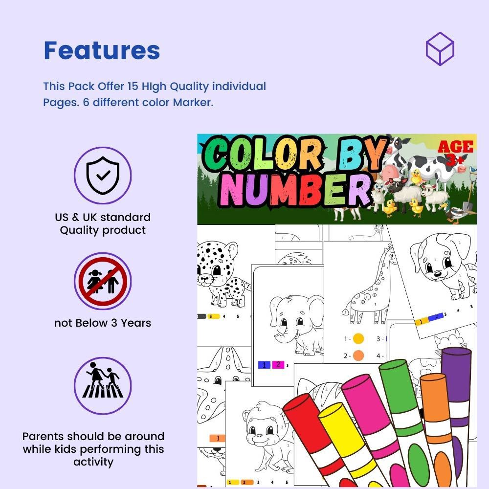 Just Kidding - Animal Color By Number Pack For Kids