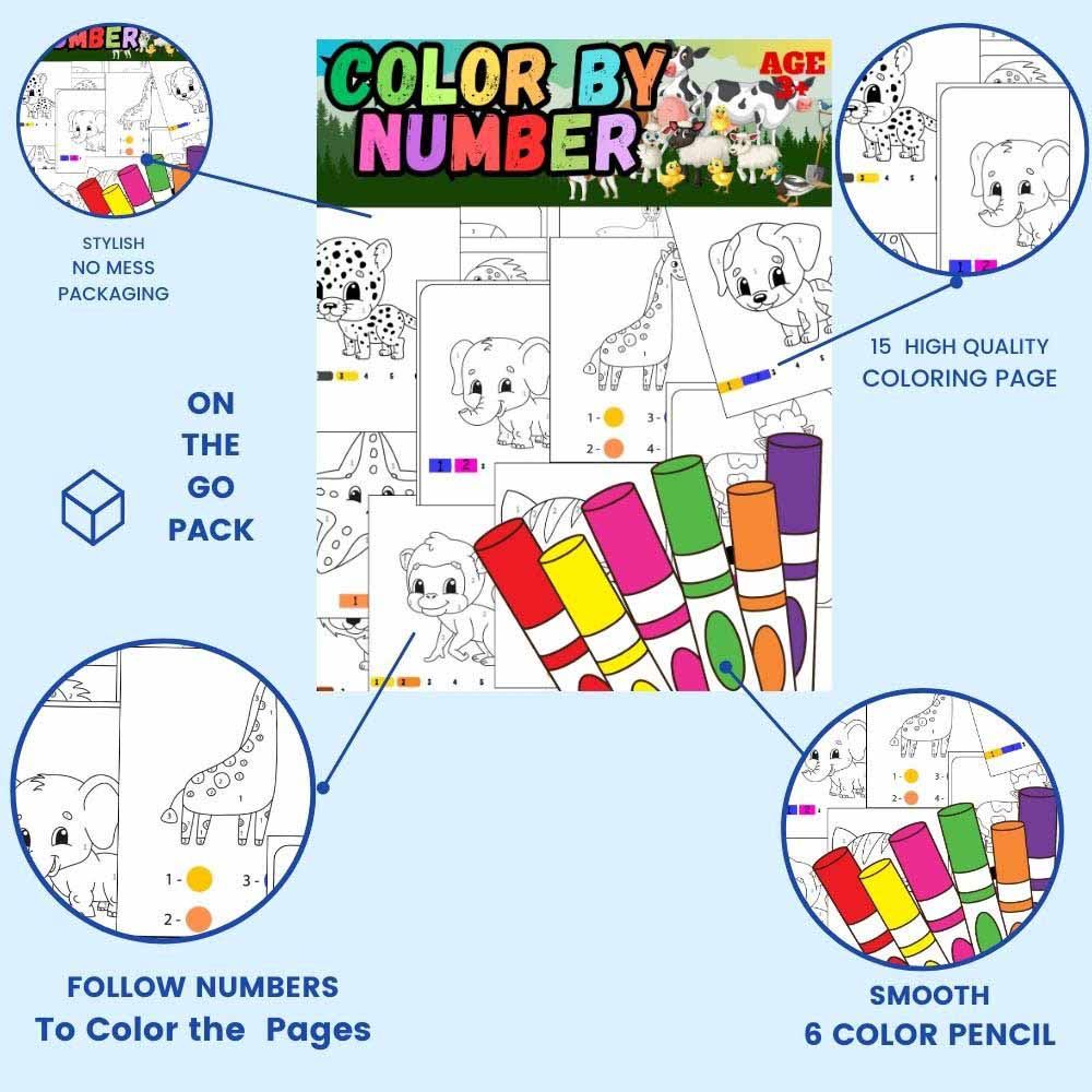 Just Kidding - Animal Color By Number Pack For Kids