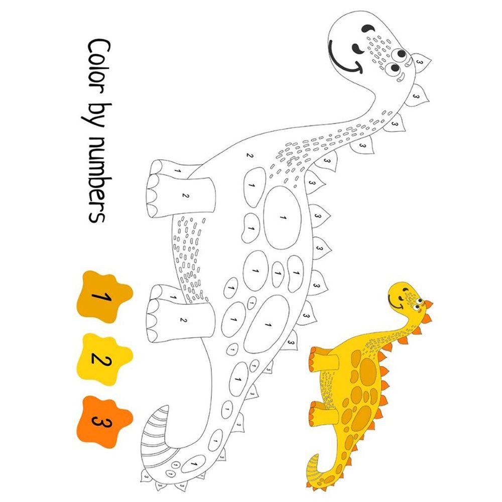 Just Kidding - Dinosaur Color By Number Coloring Set For Kids