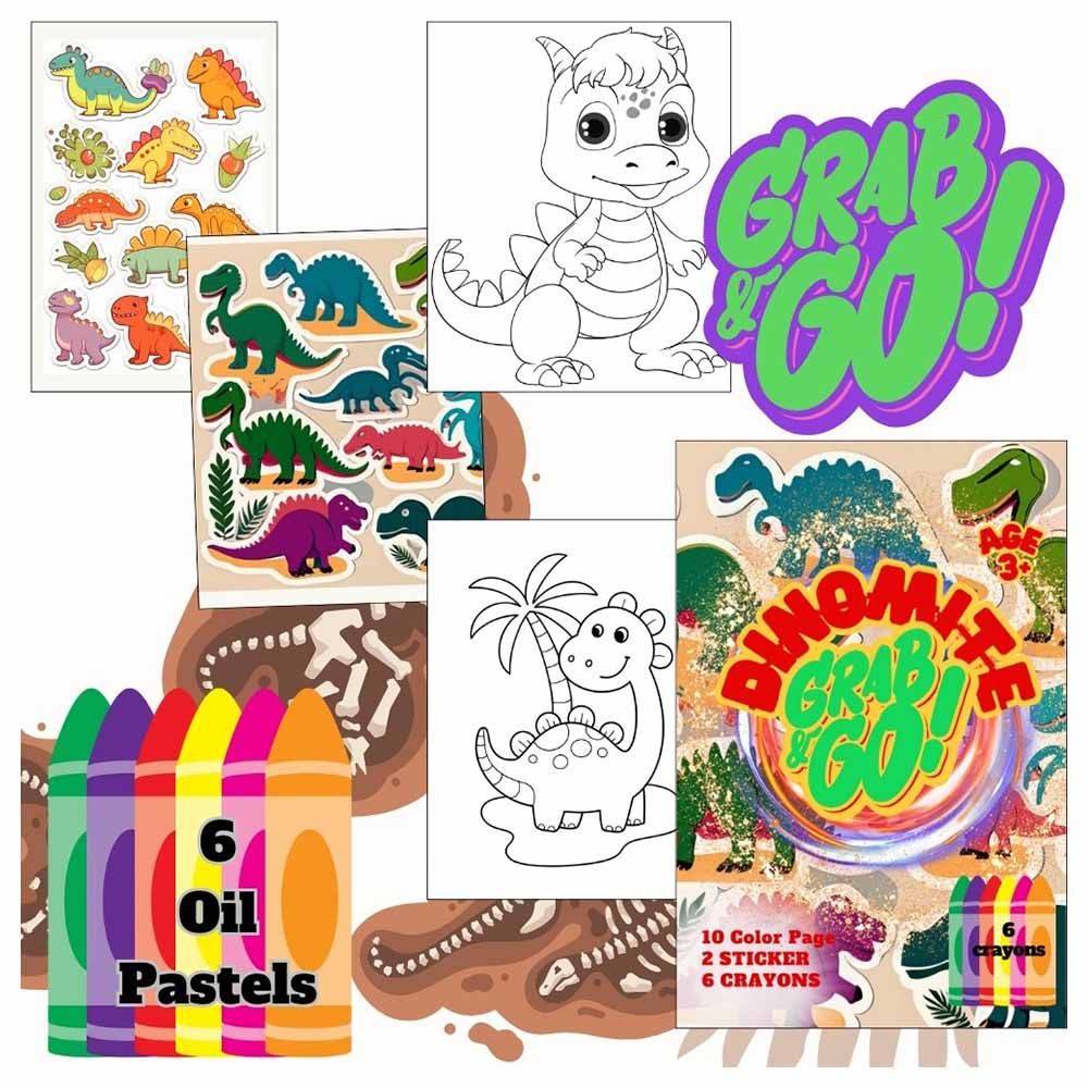 Just Kidding - Dinomite Grab And Go Coloring Fun Pack For Kids