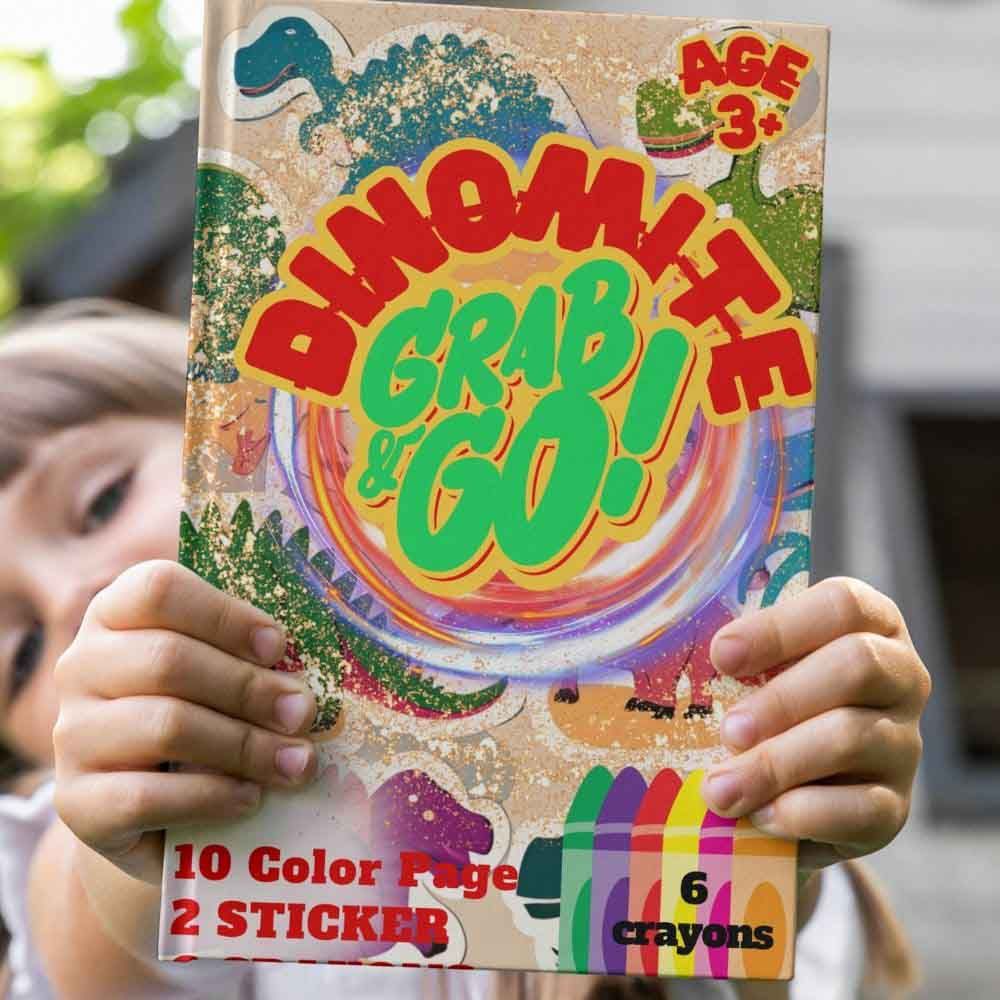 Just Kidding - Dinomite Grab And Go Coloring Fun Pack For Kids