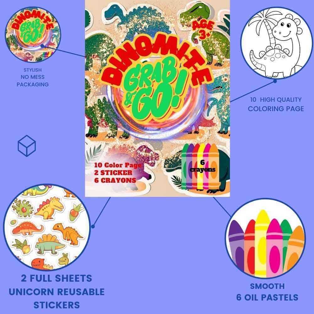 Just Kidding - Dinomite Grab And Go Coloring Fun Pack For Kids