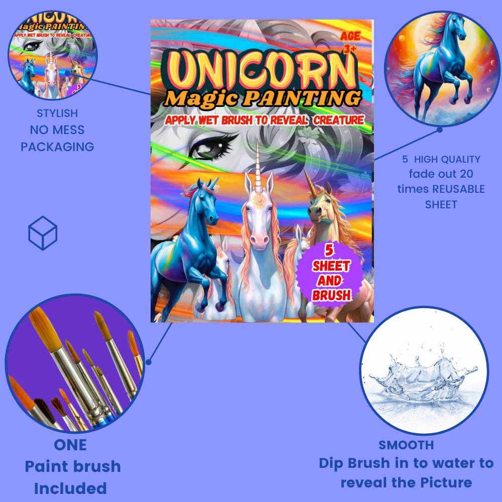 Just Kidding - Unicorn Magic Painting Book Kit For Kids