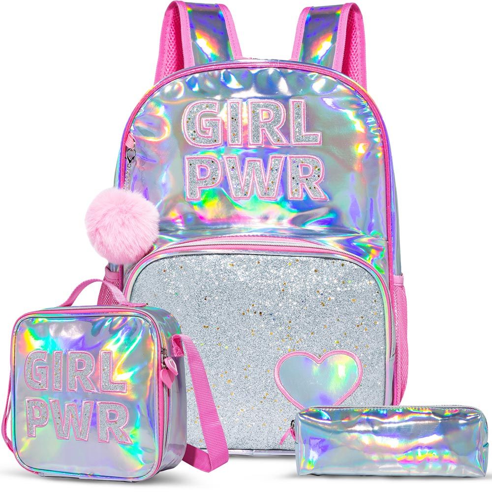 Eazy Kids - Back To School Combo - Set Of 4 - 17-Inch - Girl Power Pink