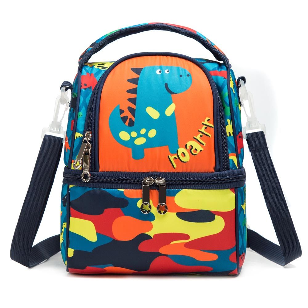 Eazy Kids - Lunch Bag & Activity Backpack - 3pcs - Dinosaur Blue