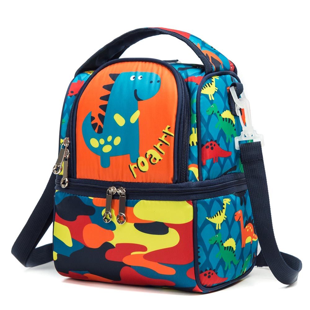 Eazy Kids - Lunch Bag & Activity Backpack - 3pcs - Dinosaur Blue