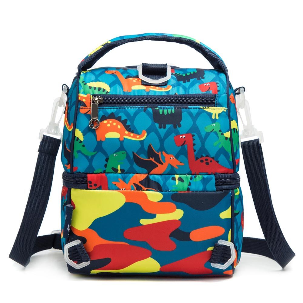 Eazy Kids - Lunch Bag & Activity Backpack - 3pcs - Dinosaur Blue