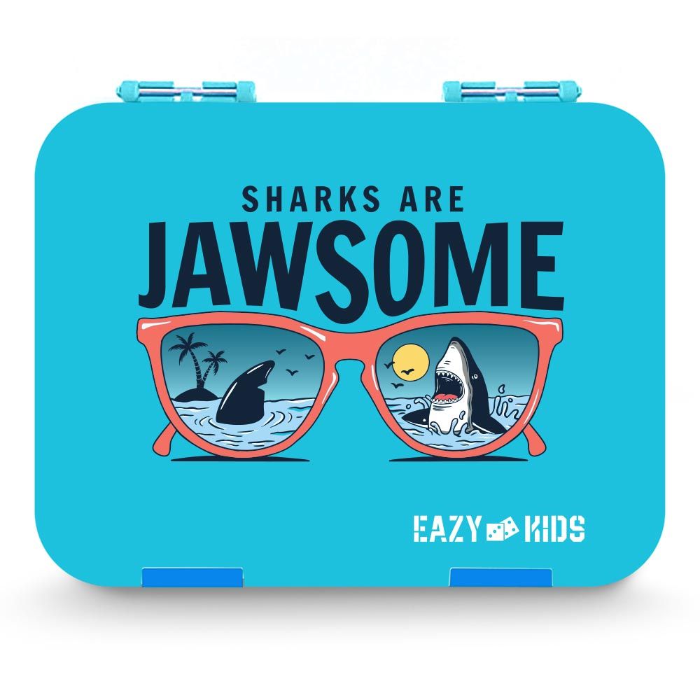 Eazy Kids - 6 Compartment Bento Box w/ Water Bottle & Food Jar - Jawsome