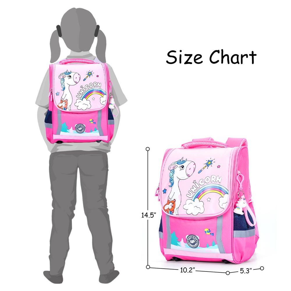 Eazy Kids - Unicorn School Bag With Trolley - Princess Pink