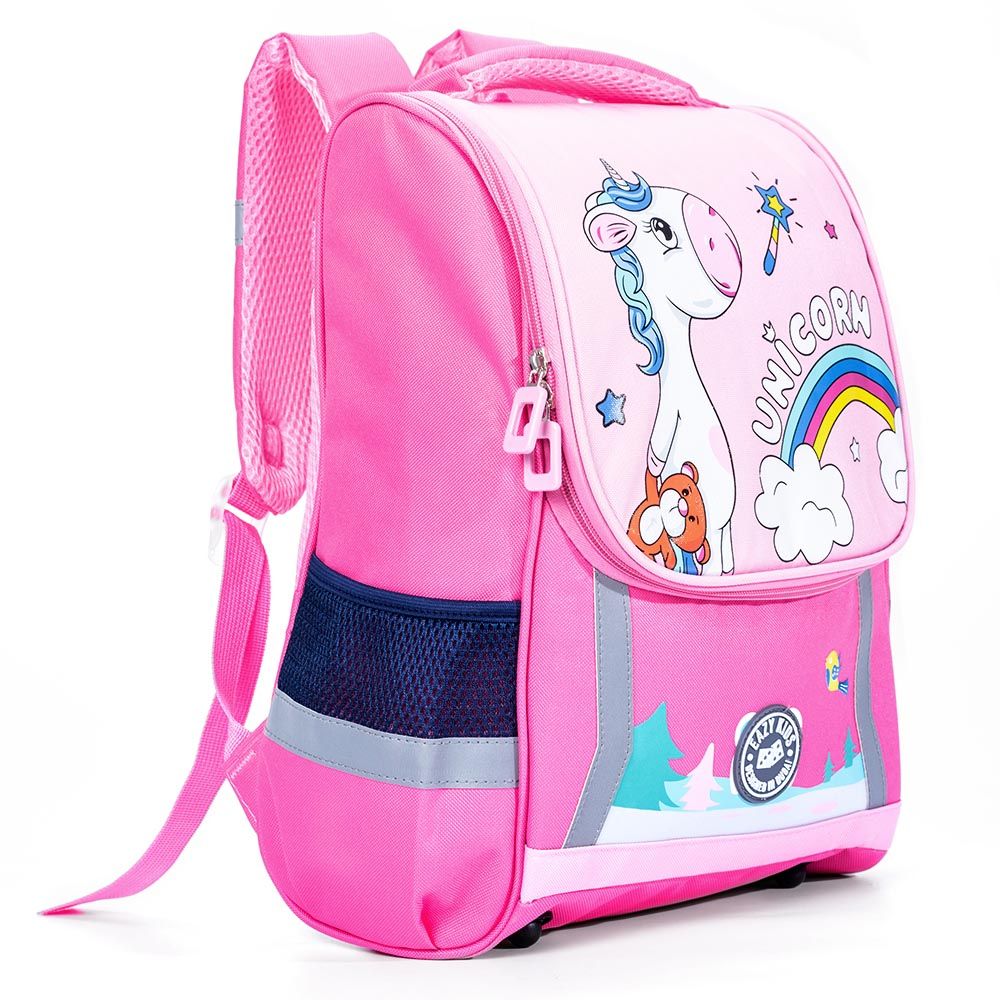 Eazy Kids - Unicorn School Bag With Trolley - Princess Pink