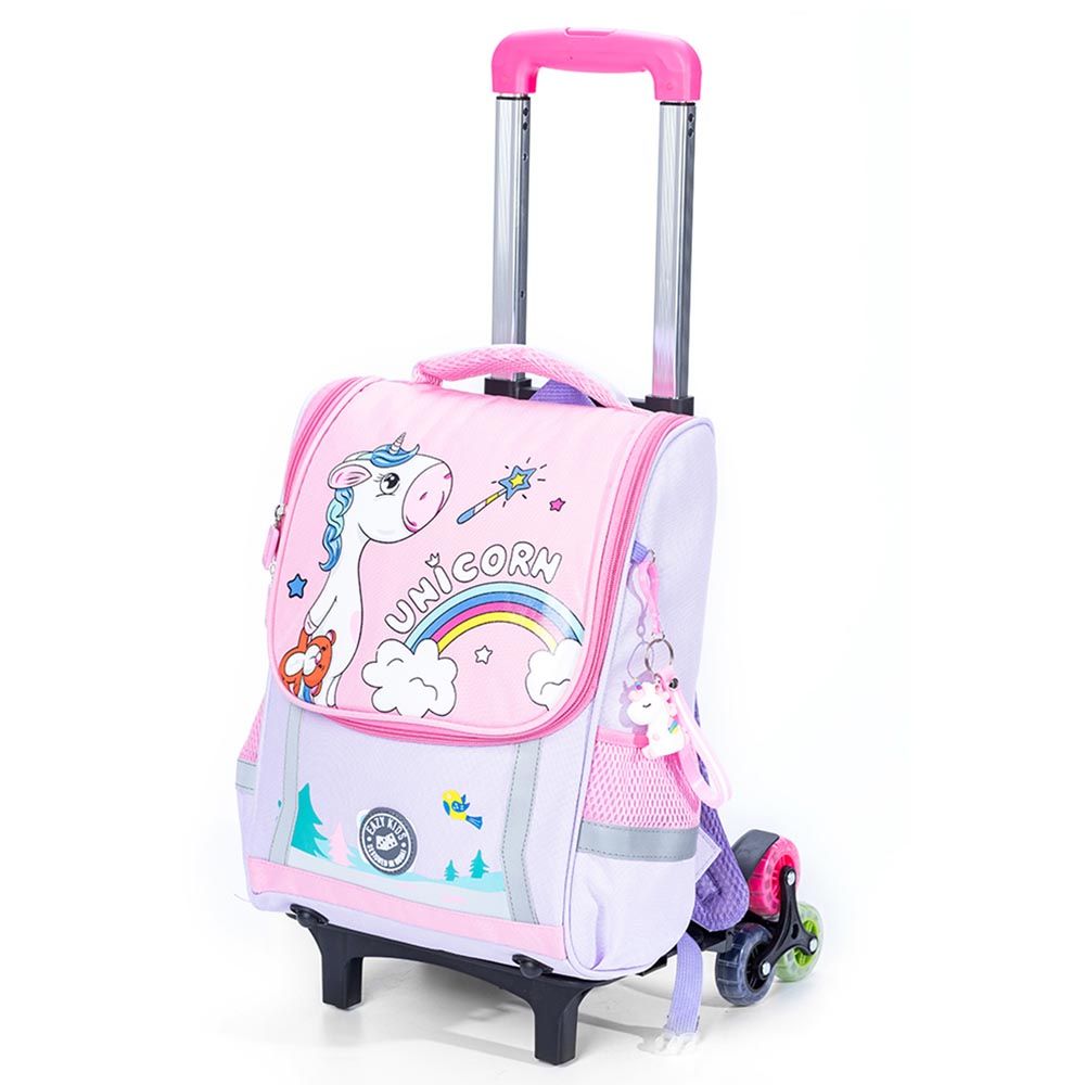 Eazy Kids - Unicorn School Bag With Trolley - Purple