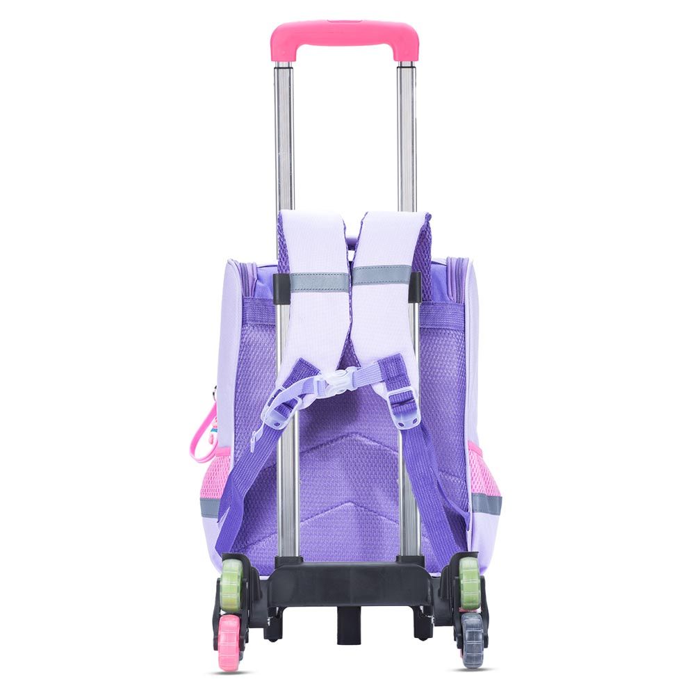 Eazy Kids - Unicorn School Bag With Trolley - Prince Purple