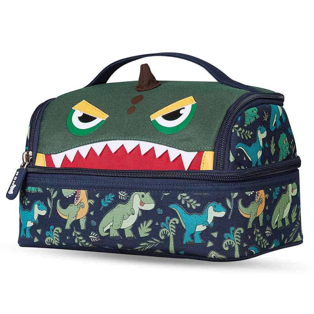 Nohoo - Dino Backpack With Lunch Bag And Pencil Case - Green - 3pcs - 16.15-Inch