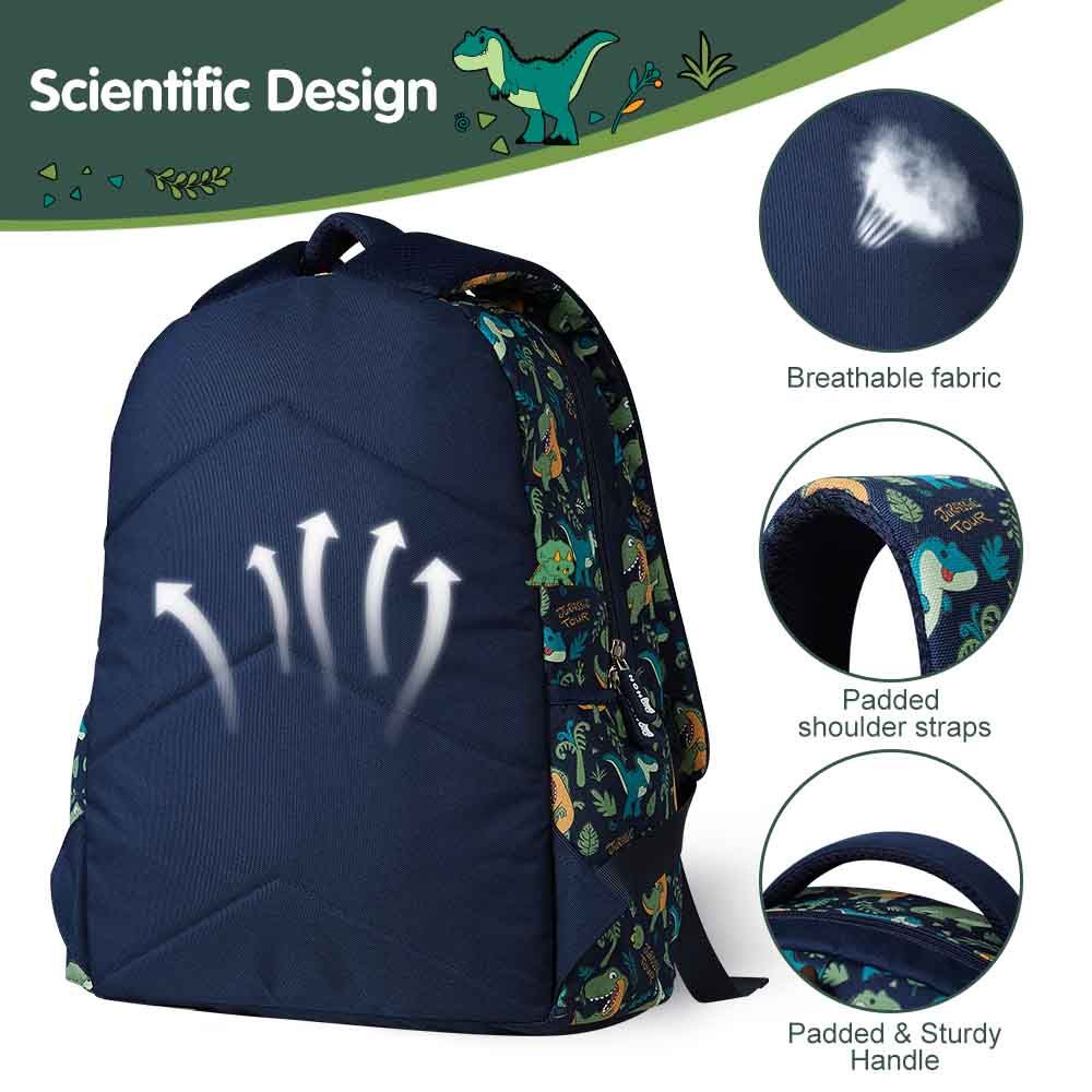 Nohoo - Dino Backpack With Lunch Bag And Pencil Case - Green - 3pcs - 16.15-Inch