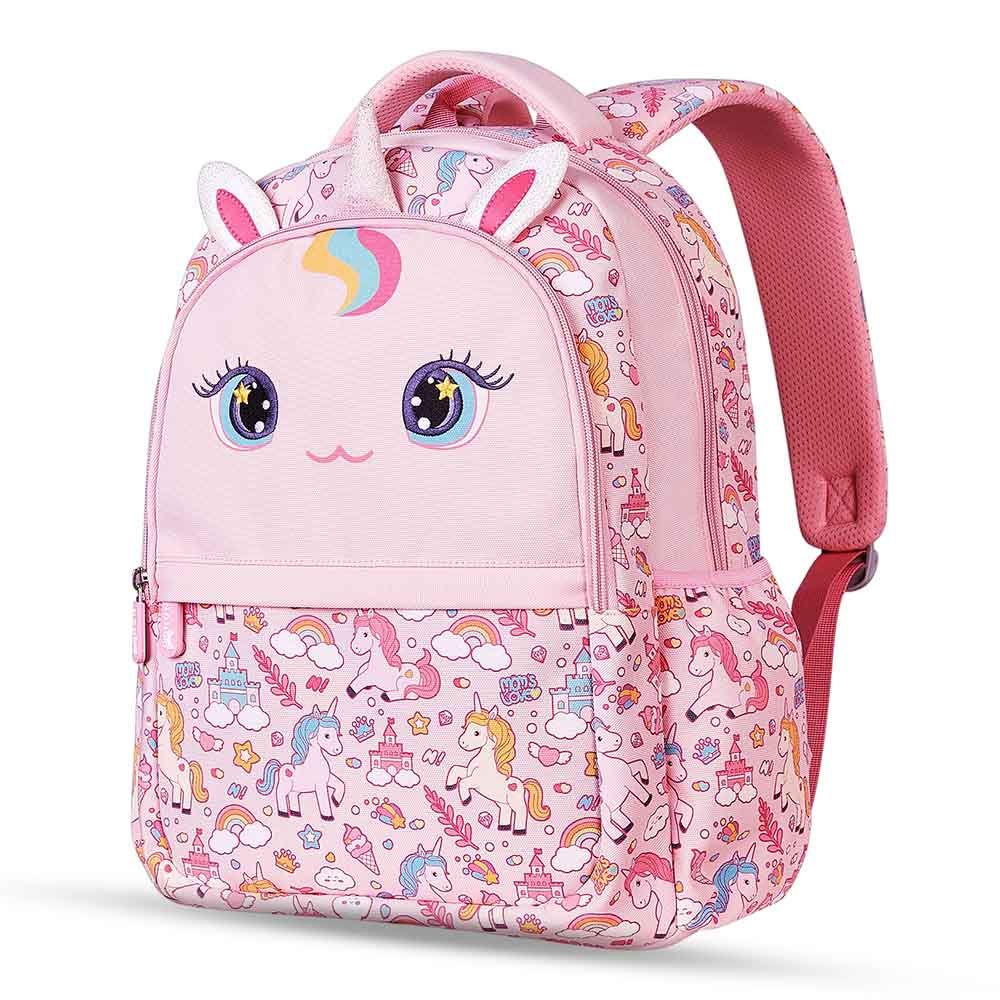 Nohoo - Unicorn Backpack With Lunch Bag And Pencil Case - Pink - 3pcs - 16.15-Inch