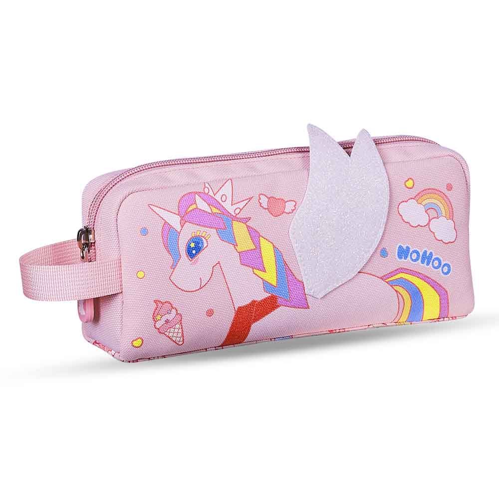 Nohoo - Unicorn Backpack With Lunch Bag And Pencil Case - Pink - 3pcs - 16.15-Inch