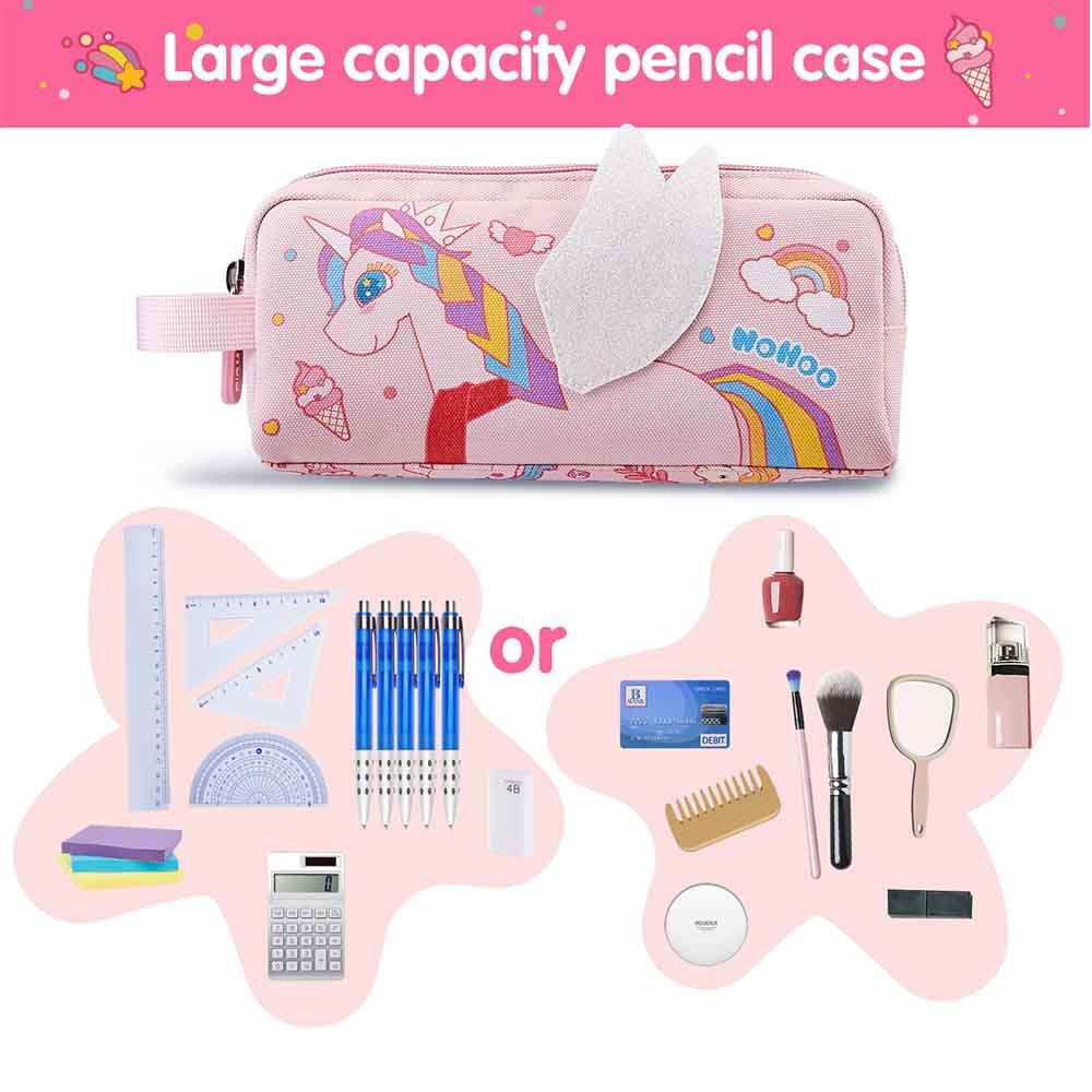 Nohoo - Unicorn Backpack With Lunch Bag And Pencil Case - Pink - 3pcs - 16.15-Inch