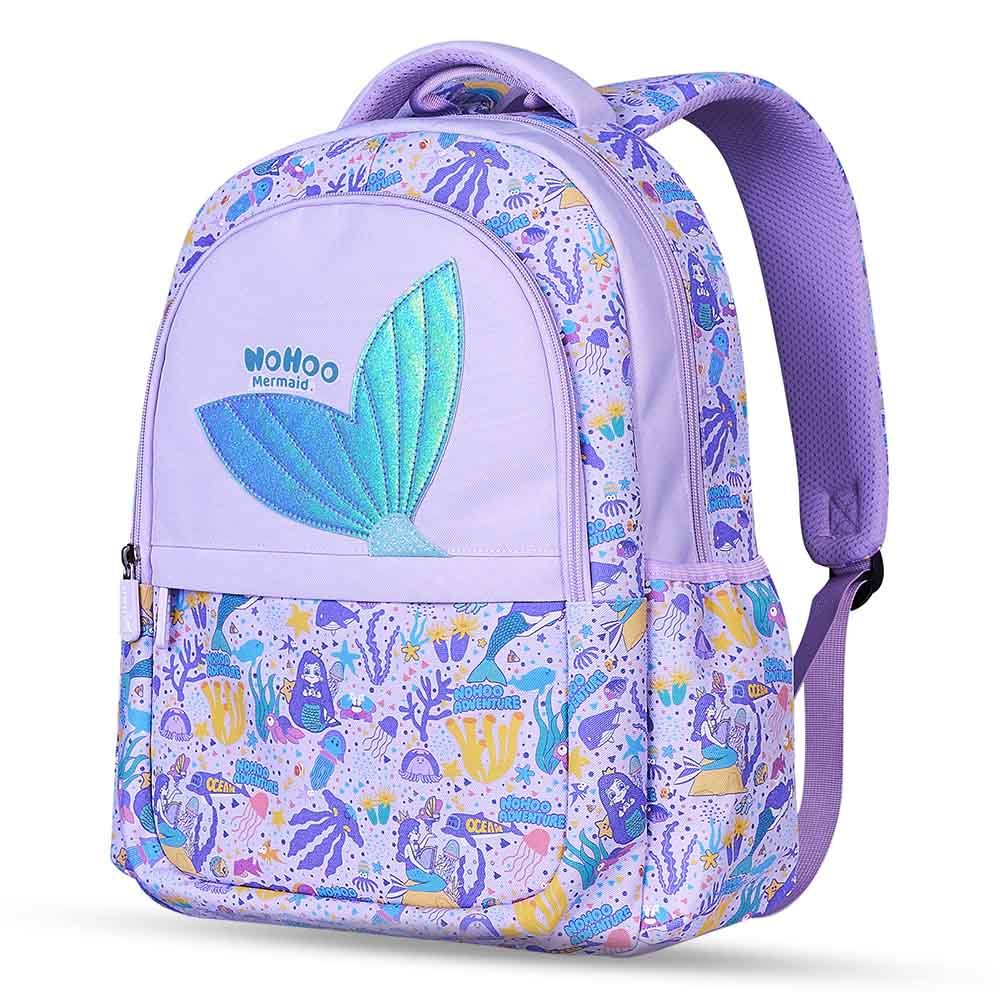 Nohoo - Mermaid School Backpack With Lunch Bag - Purple - 16-inch