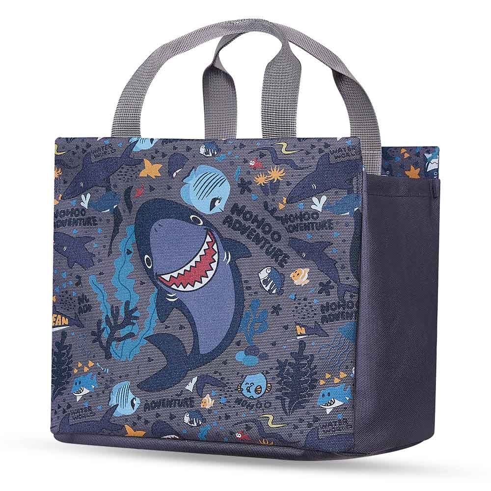 Nohoo - Shark Backpack With Lunch Bag Handbag And Pencil Case - Grey - 4pcs - 16.15-Inch