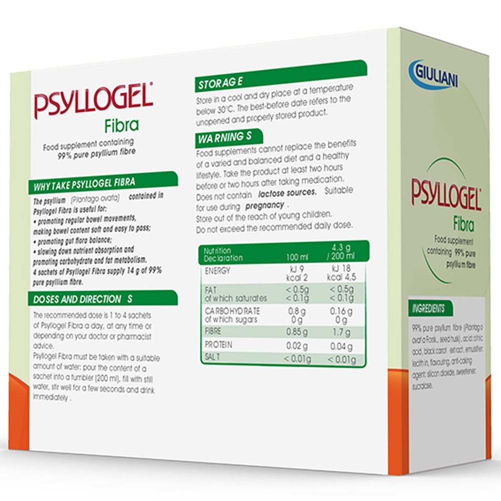 Psyllogel - Fibra Food Supplement - Blood Oranges - 20's