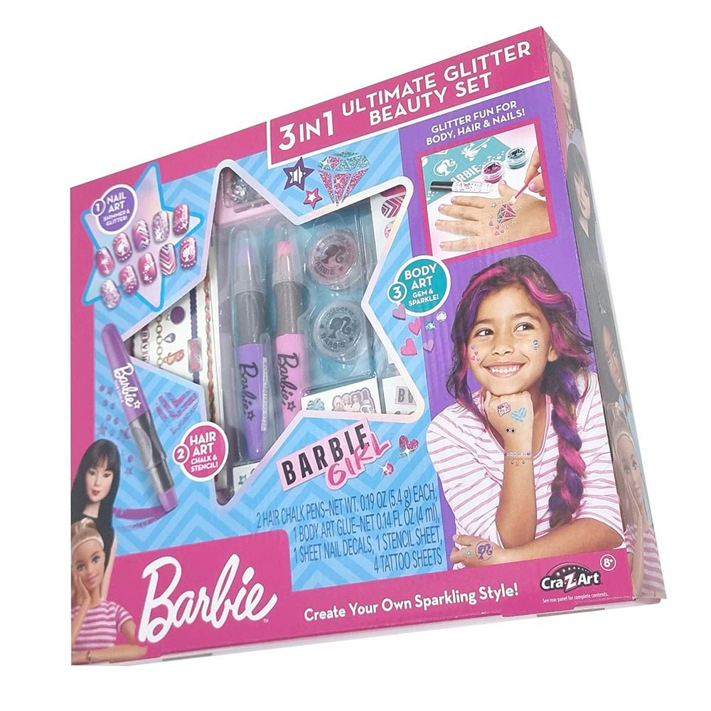 Barbie - 3-In-1 Ultimate Glitter Beauty Set