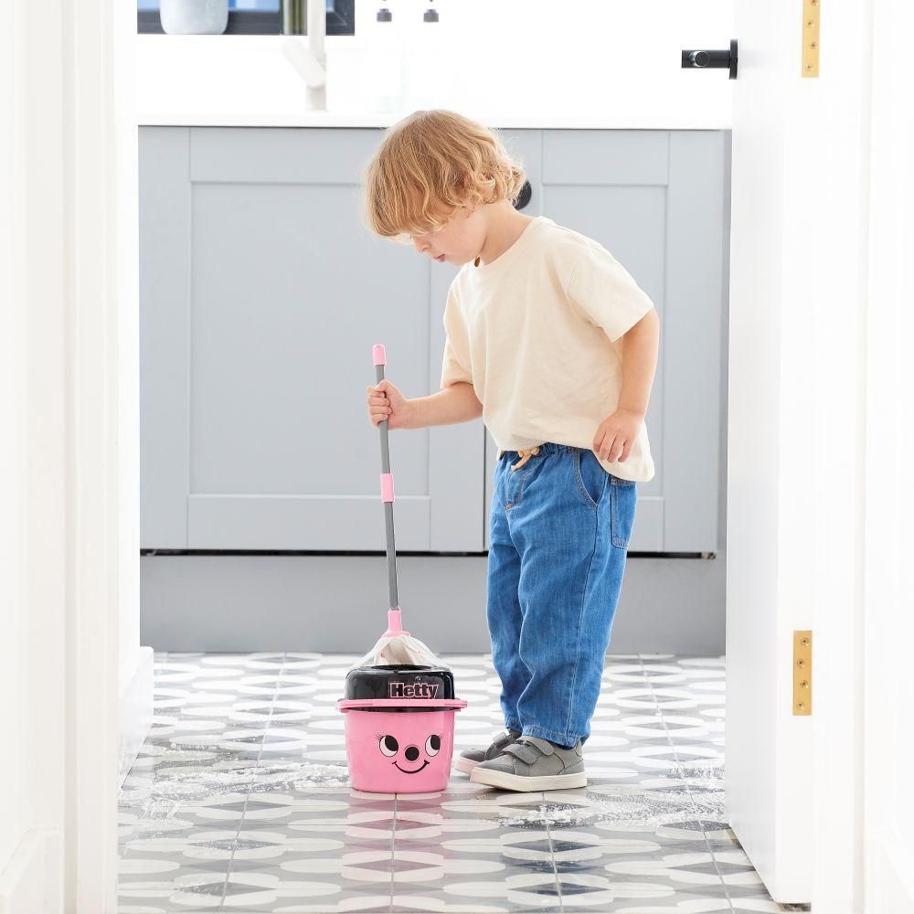 Casdon - Hetty Mop & Bucket Toy Cleaning Set (Pink,)