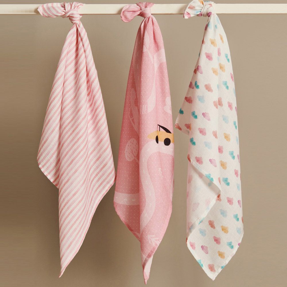 Casadora Baby - Muslin Swaddle Blanket - Pack of 3 - Happy Cars