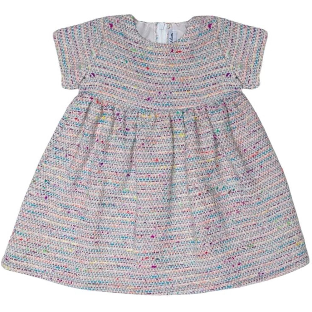 Jules & Juliette - Cecille Tweed Dress - Pink/Blue