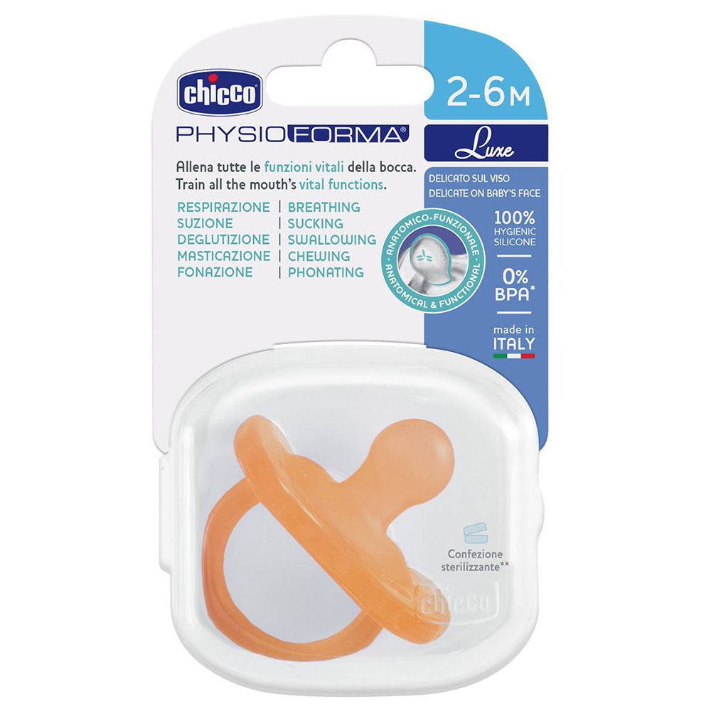 Chicco - PhysioForma Luxe Soft Silicone Soother 2-6m - Orange