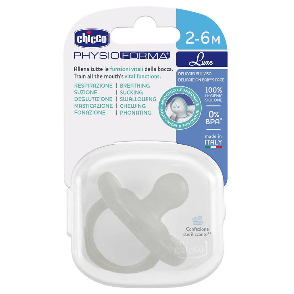 Chicco - PhysioForma Luxe Soft Silicone Soother 2-6m - Grey