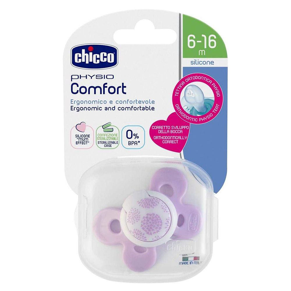 Chicco Physio Comfort Pink 6-16M Silicone 1pc - Assorted