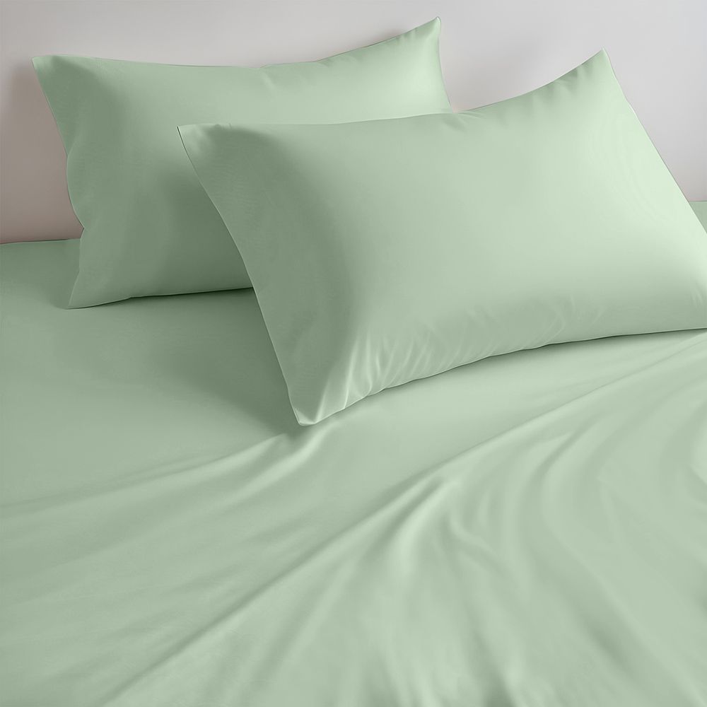 Cotton Home - Queen Size Fitted Bedsheet With 2 Pillow Case - Mint Green