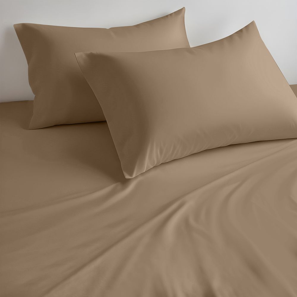 Cotton Home - King Size Fitted Bedsheet With 2 Pillow Case - Golden