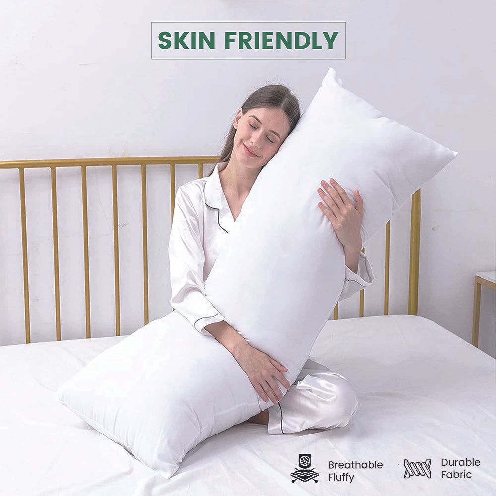 Cotton Home - Microfiber Pressed Ultra Soft Long Pillow - 45x145cm - White